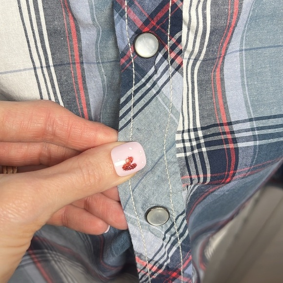 Jeffrey Max Long Sleeve Plaid Pearl Snap Button Down Cotton Shirt Size XL - Picture 4 of 9